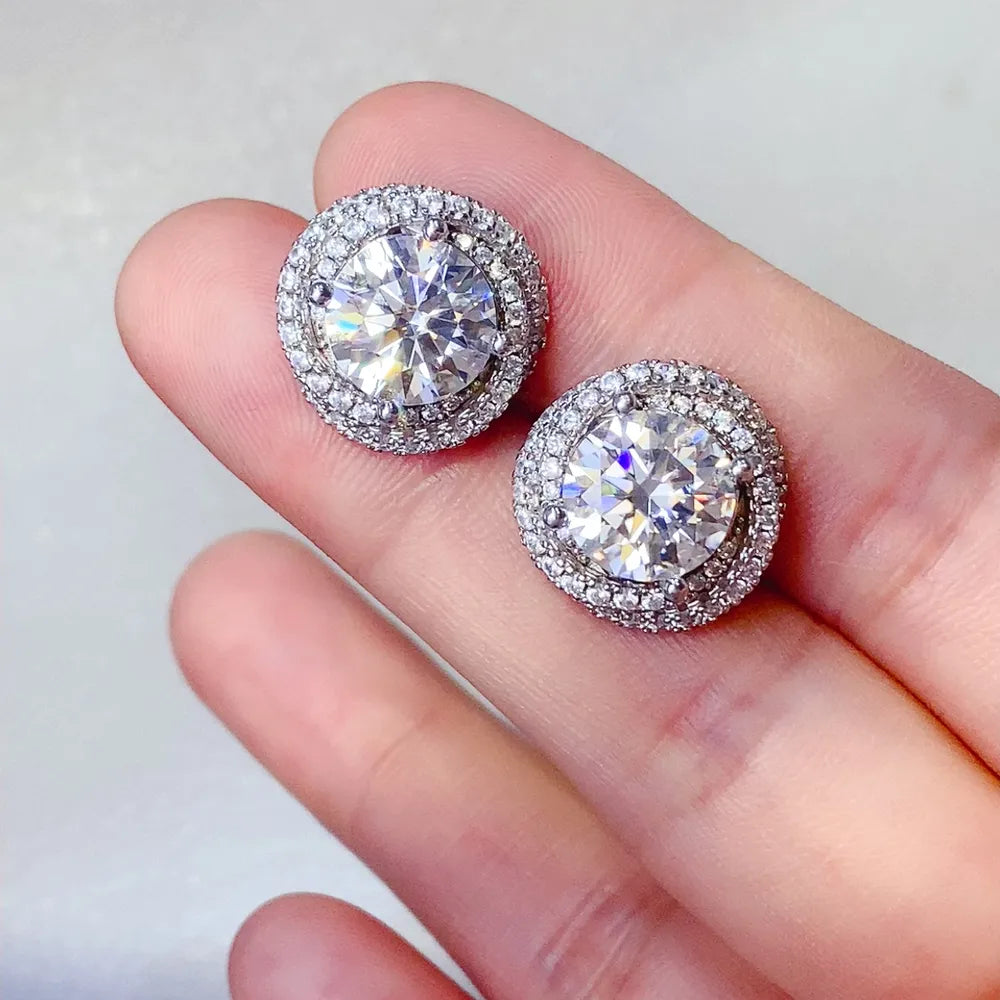 6 Carat Moissanite 925 Sterling Silver Earrings OutfitFlow