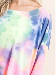 BiBi Tie Dye Print Low Gauge Knit Top OutfitFlow