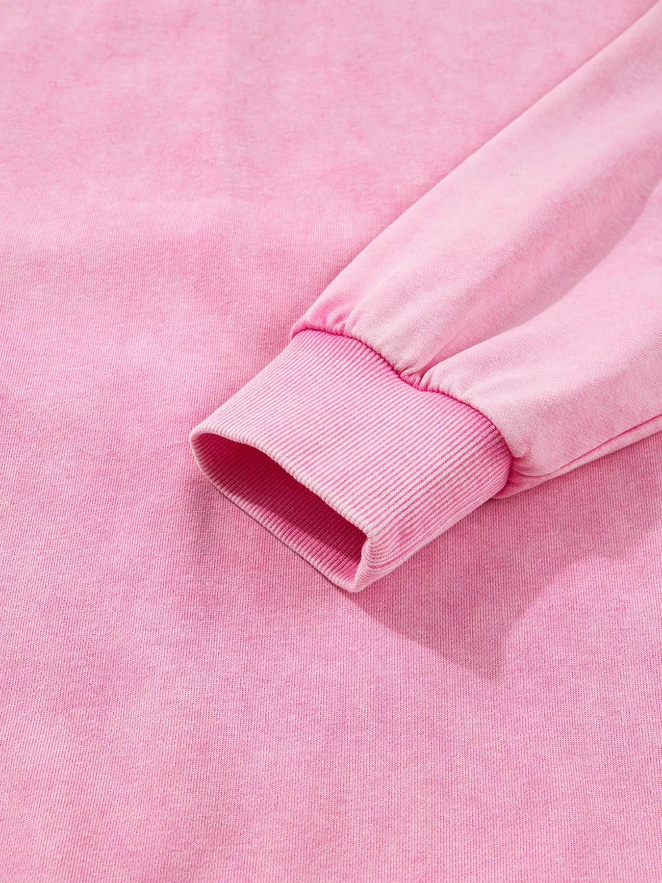 Mineral Wash Crossed Crew Neck Drop Shoulder Loose Sweatshirt OutfitFlow