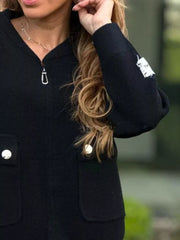Full Size Zip-Up Long Sleeve Outerwear Plus Size Trendsi