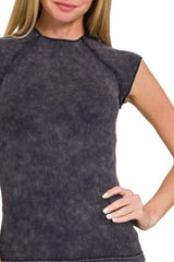 Zenana Washed Ribbed Seamless Top OutfitFlow