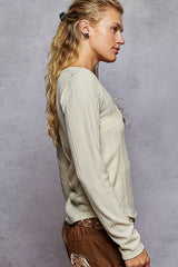 POL Square Neck Cropped Knit Top with Curved Hem OutfitFlow