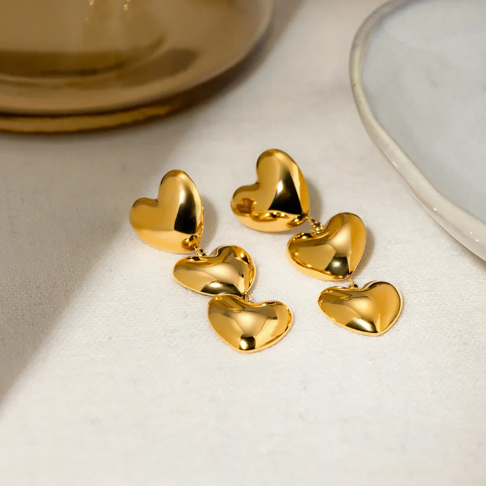Stainless Steel Heart Earrings OutfitFlow