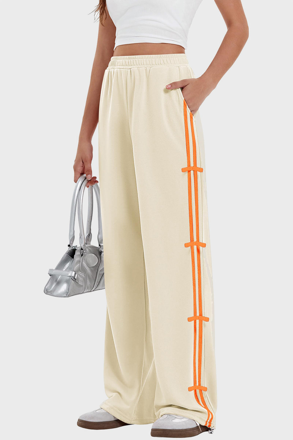 Outfit Flow - Elastic Waist Wide Leg Pants with Pockets