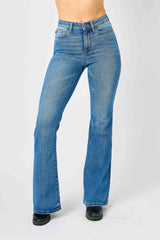Judy Blue Full Size Hw Classic Flare Jeans Plus Size OutfitFlow