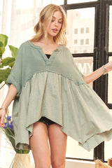 ADORA Oversized Mineral Washed Flare Top OutfitFlow