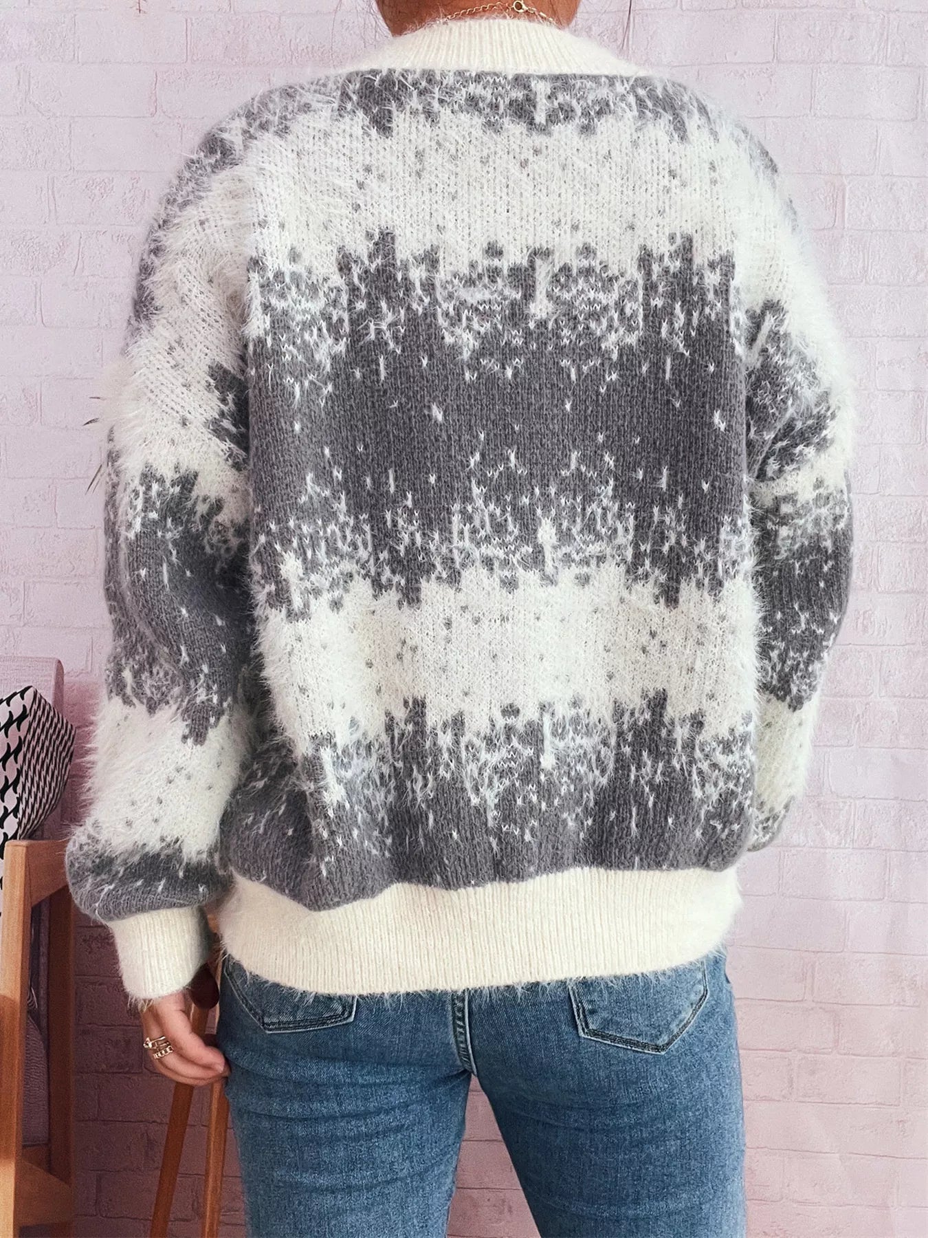 Ribbed Hem Button Up Cardigan OutfitFlow