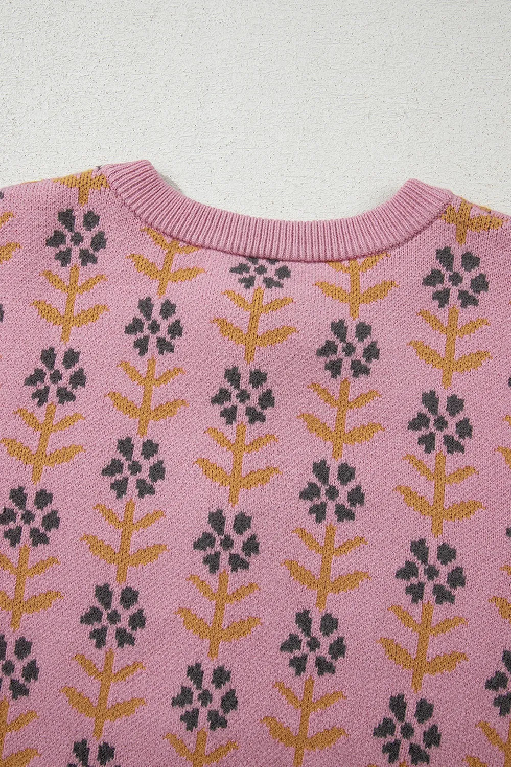 Floral Button-Up Knit Cardigan OutfitFlow