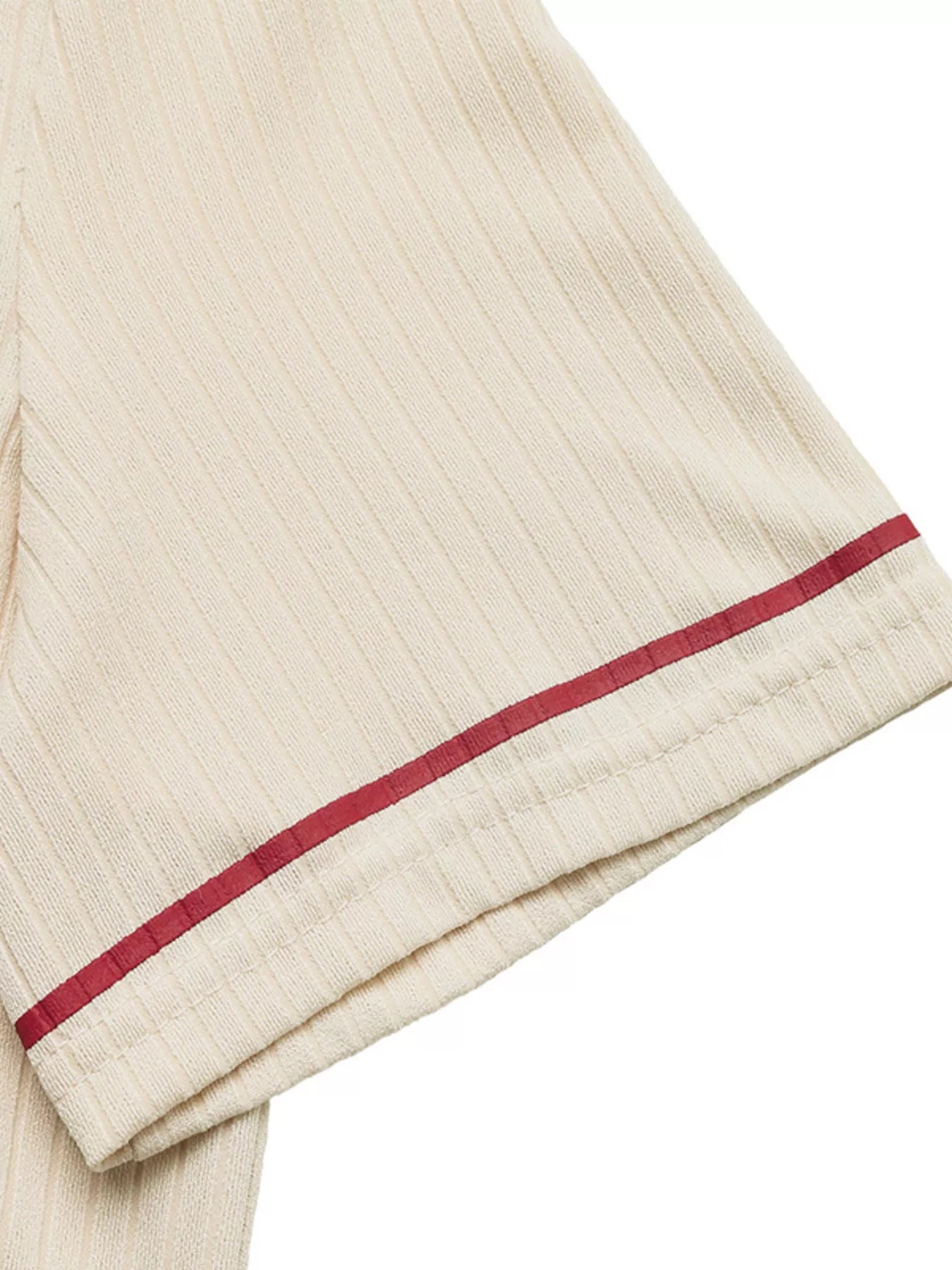 Striped Trim Short Sleeve Top OutfitFlow