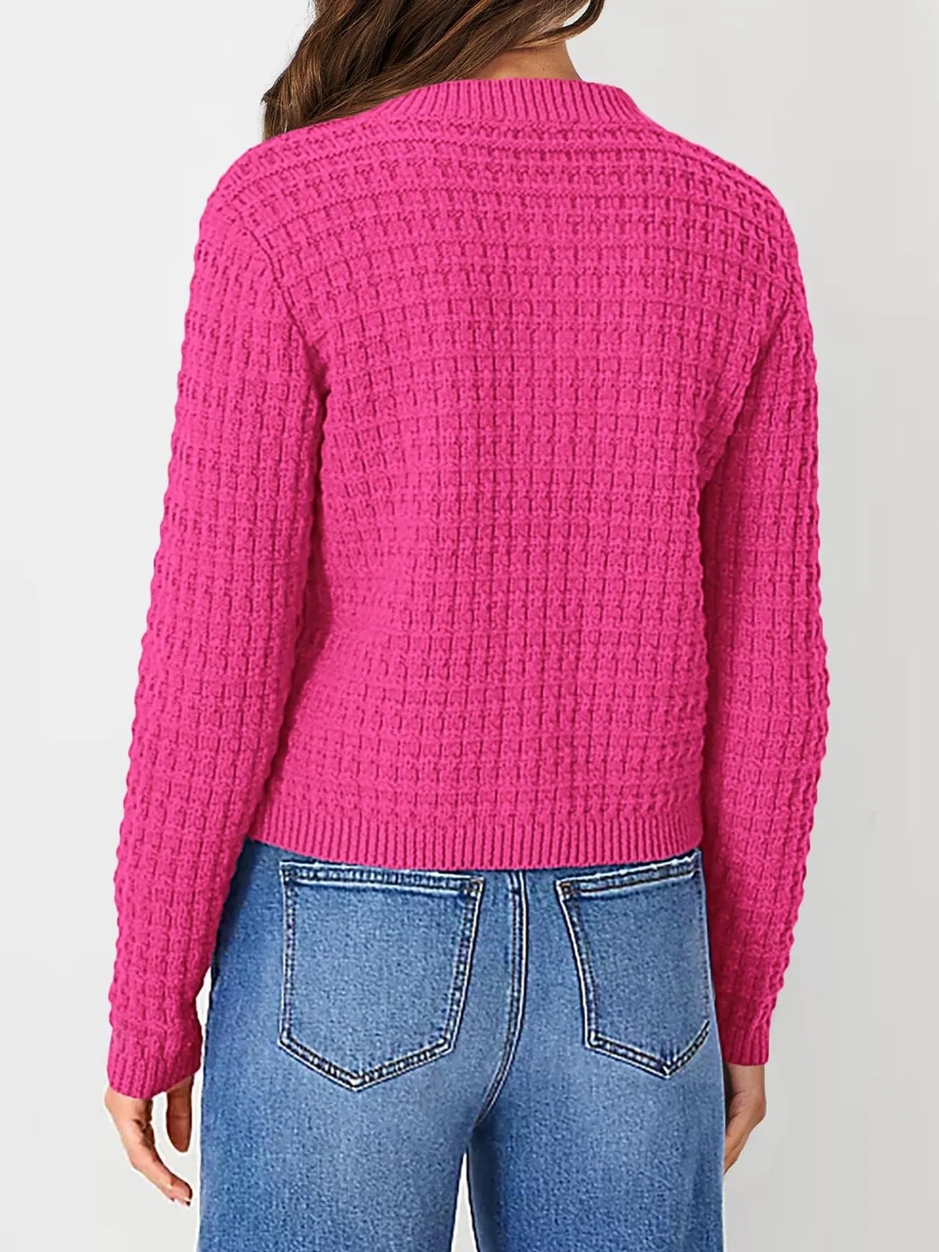 Textured Knit Button-Front Cardigan OutfitFlow