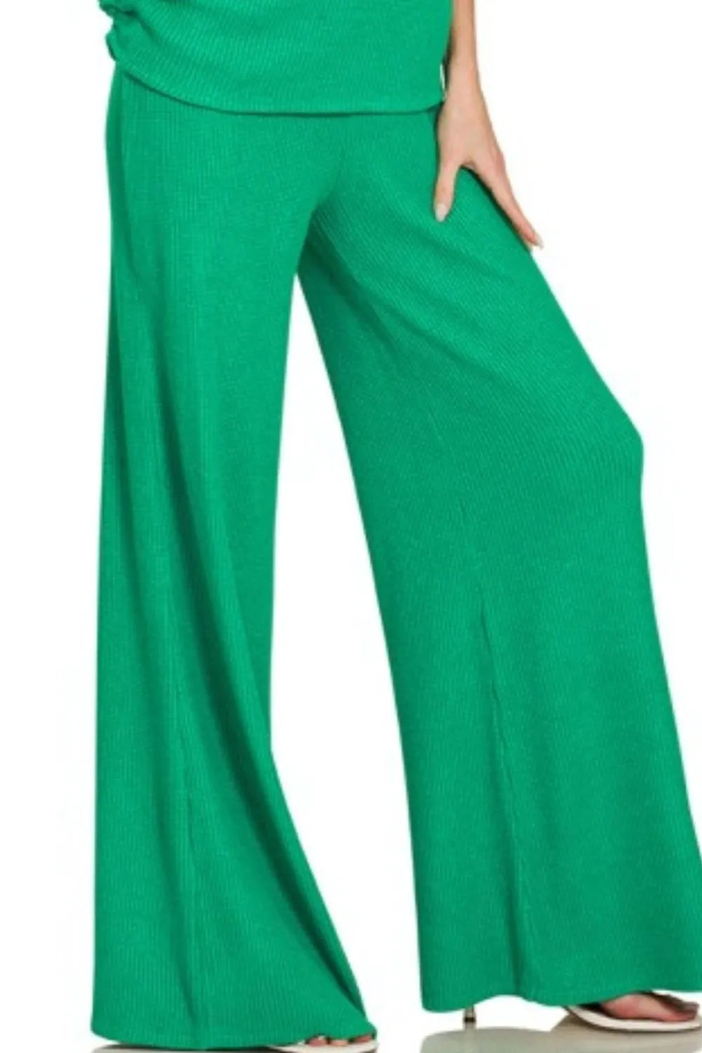 Zenana Sweater Mock Neck Top & Long Pants Set OutfitFlow