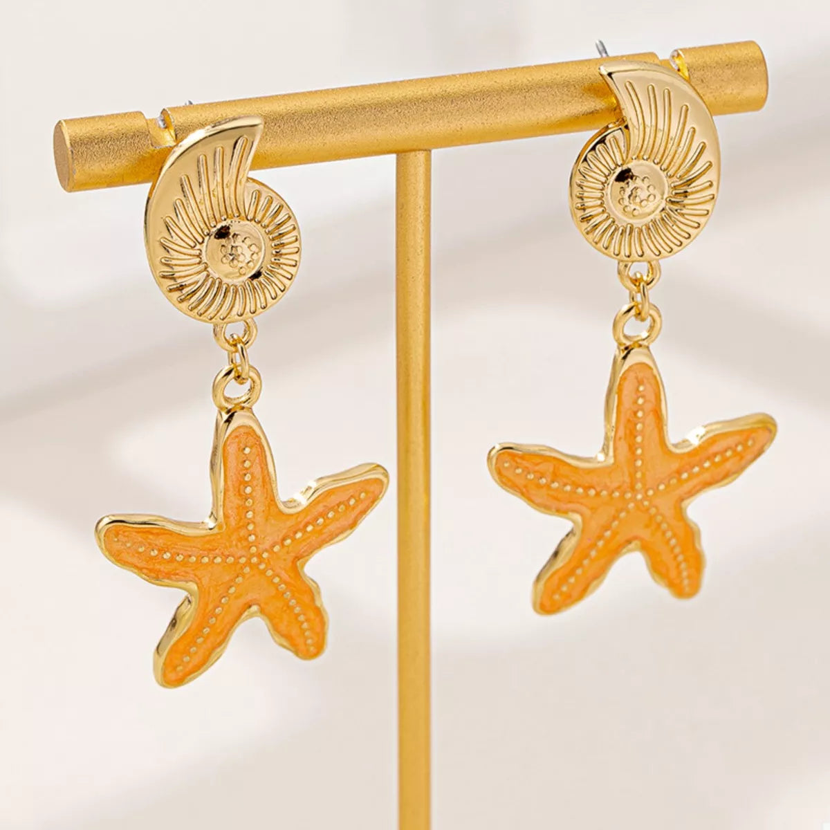 Ocean Shell Starfish Drop Earrings OutfitFlow