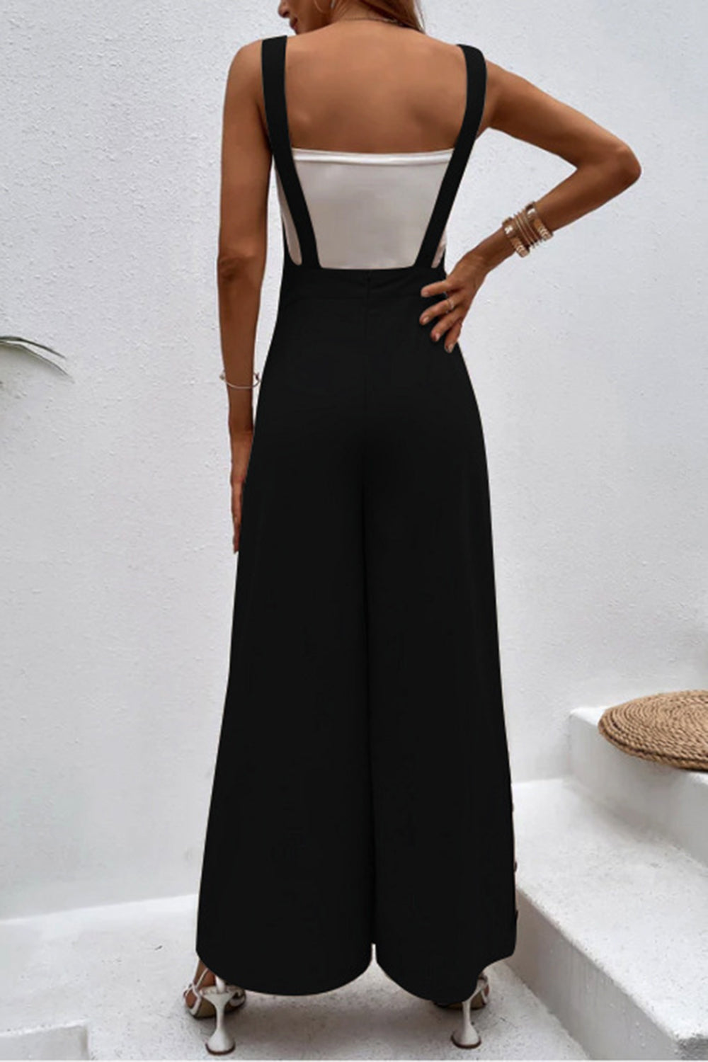 Square Neck Wide Strap Jumpsuit