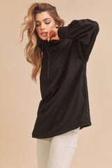 Outfit Flow - Aemi+Co Exposed Seam Half Zip Drop Shoulder Sweatshirt