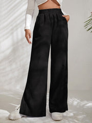 Outfit Flow - Slit Pocketed High Waist Wide Leg Pants