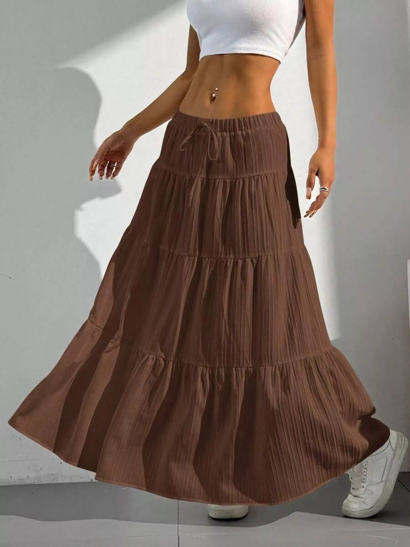 Flowy Tiered Maxi Skirt OutfitFlow