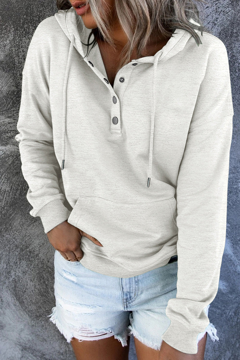 Outfit Flow - Dropped Shoulder Long Sleeve Hoodie with Pocket