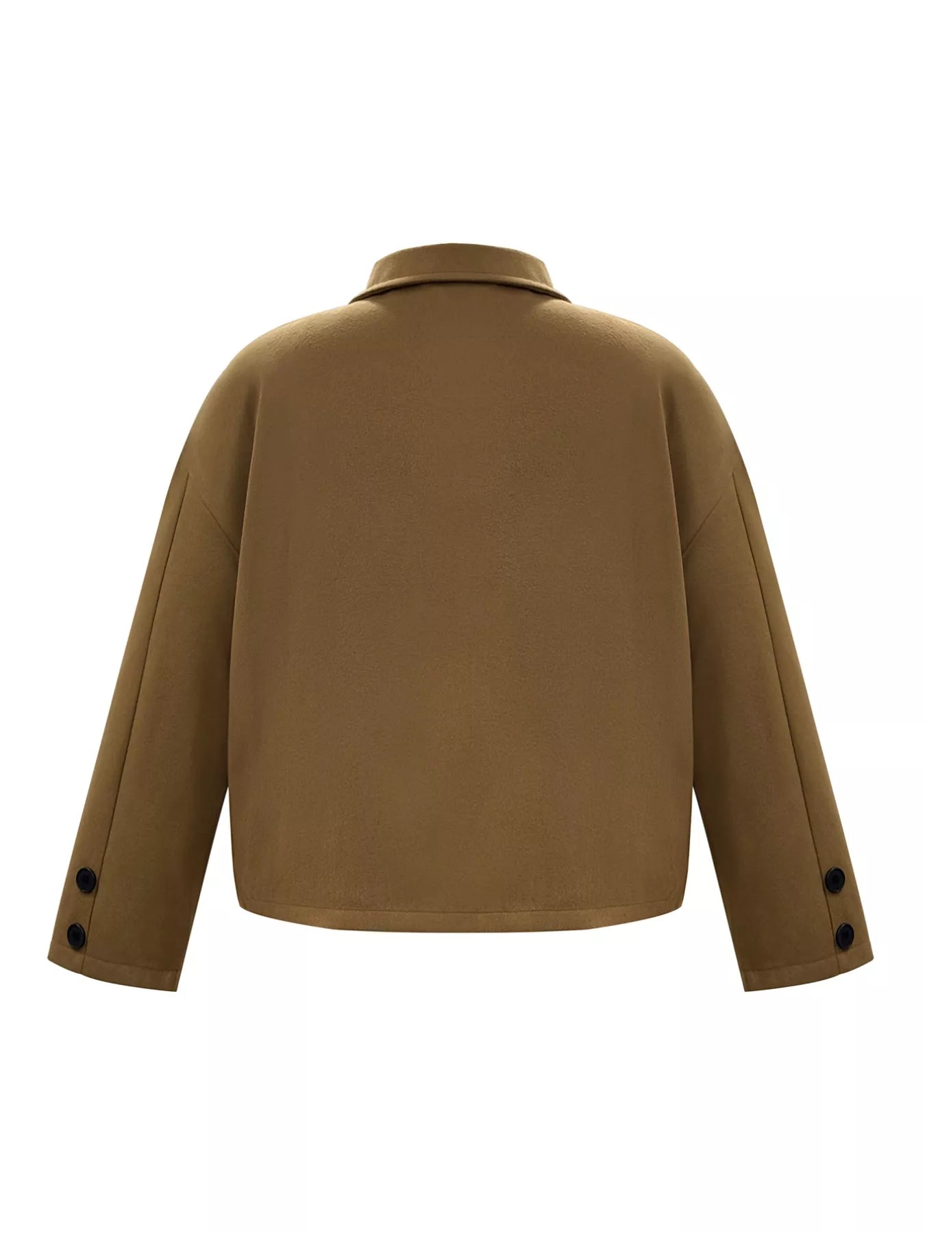 Plus Size Button-Down Cropped Outerwear OutfitFlow