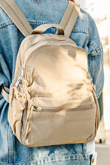 Outfit Flow - Fame Adjustable Strap Nylon Backpack Bag with Side Pockets