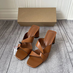 Open Toe Block Heels Sandals OutfitFlow