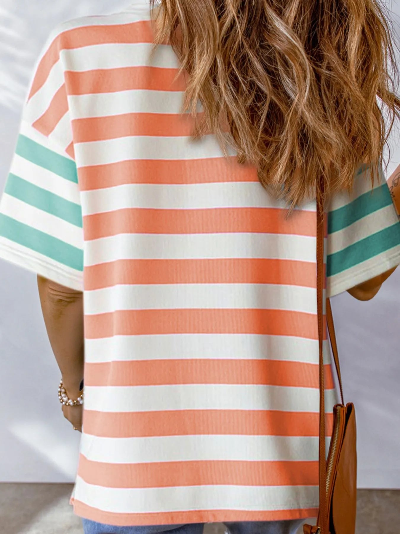 Striped Oversized Short Sleeve T-Shirt OutfitFlow