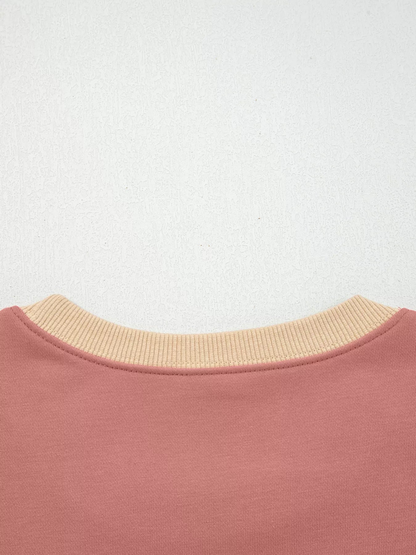 Contrast Star Patchwork Exposed Seam Uneven Hem Drop Shoulder Sweatshirt OutfitFlow