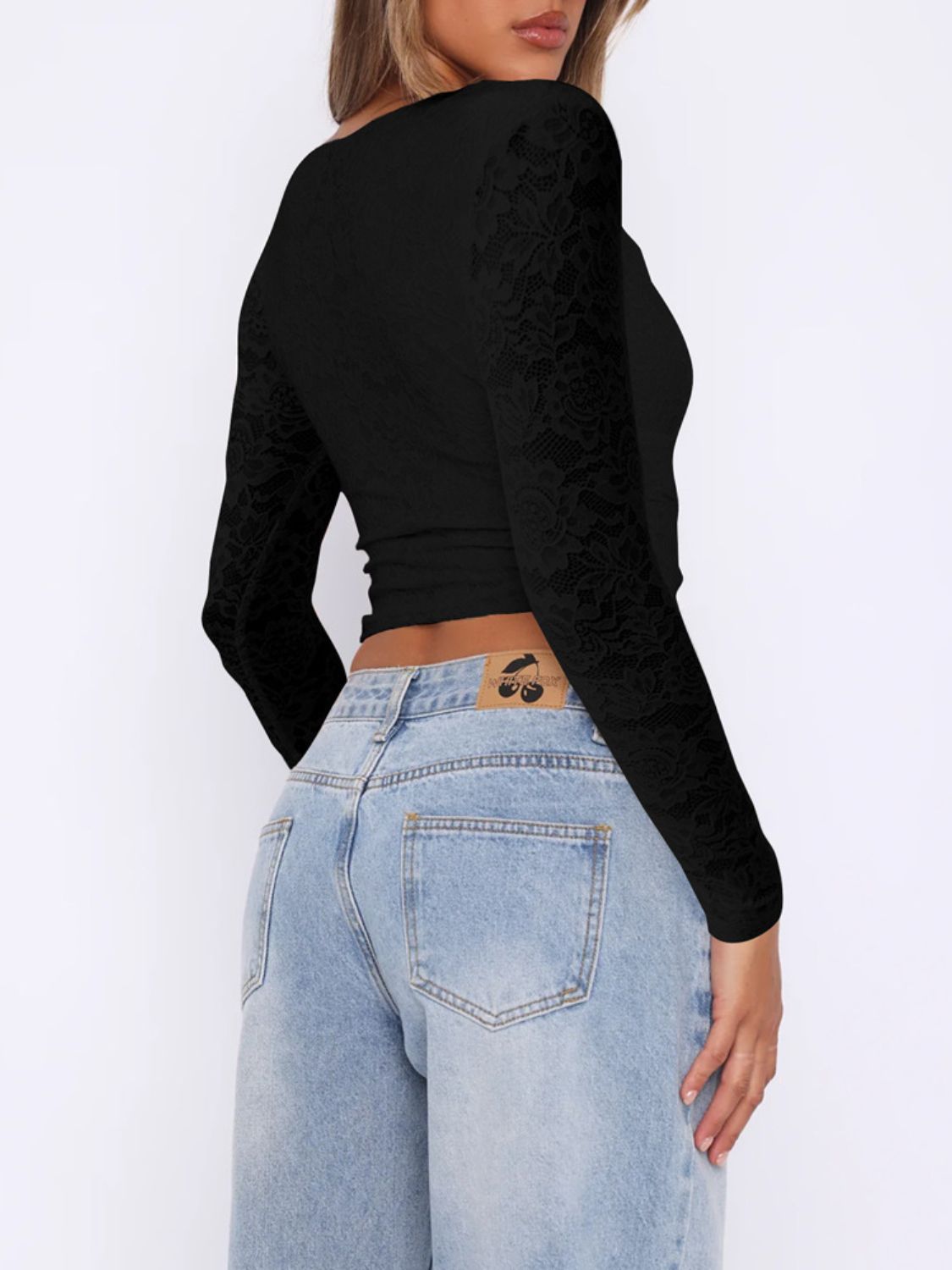 Outfit Flow - Devine V-Neck Long Sleeve Lace Top