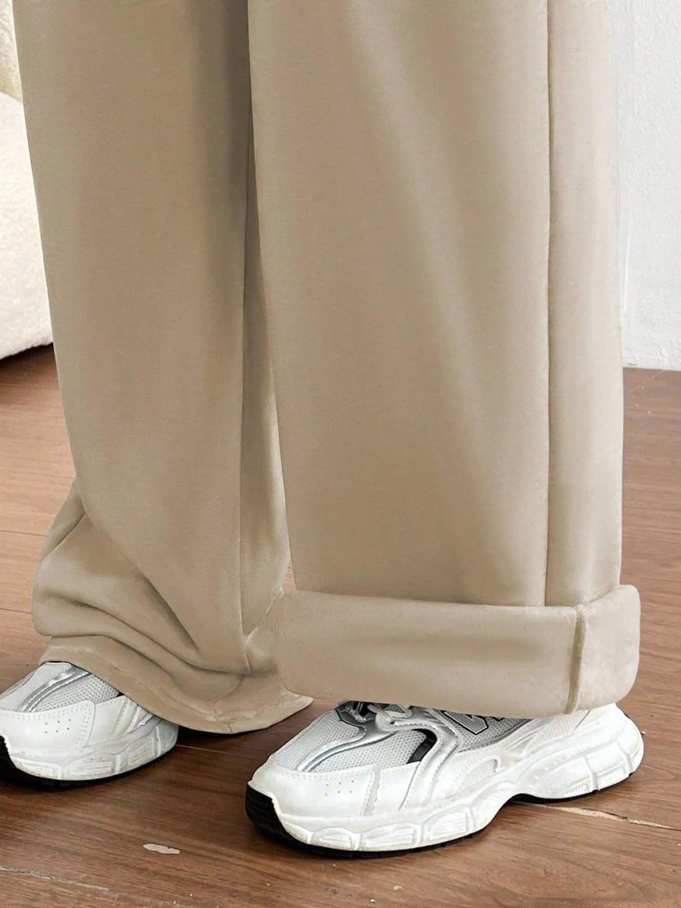 Casual Drawstring High Waist Wide Leg Sweatpants OutfitFlow