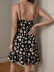 Leopard Print Square Neck Cami Dress OutfitFlow