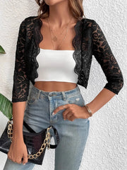 Open Front Lace Cardigan OutfitFlow