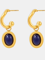 Stainless Steel Oval Drop Earrings OutfitFlow