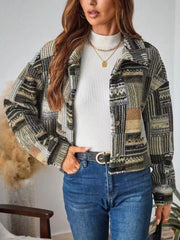 Button-Up Dropped Shoulder Jacket Trendsi
