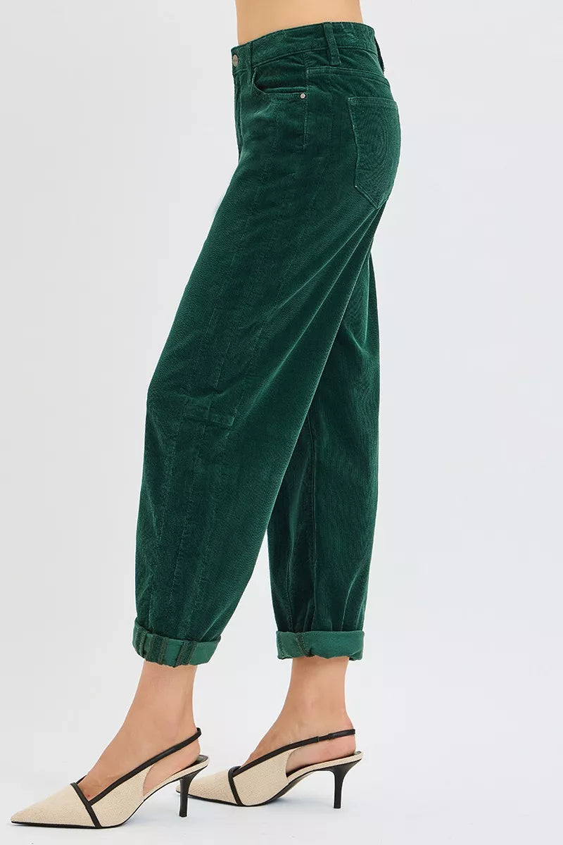 RISEN High Rise Crop Barrel Cordurory Pants OutfitFlow