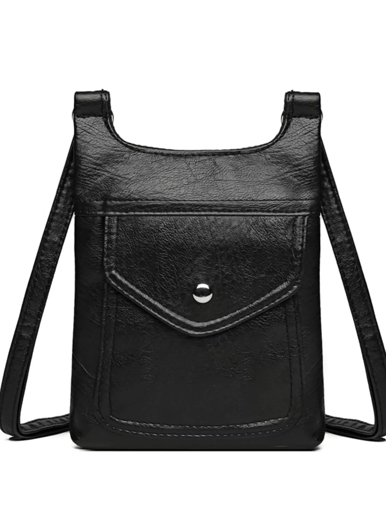 Adjustable Strap Leather Crossbody Bag OutfitFlow