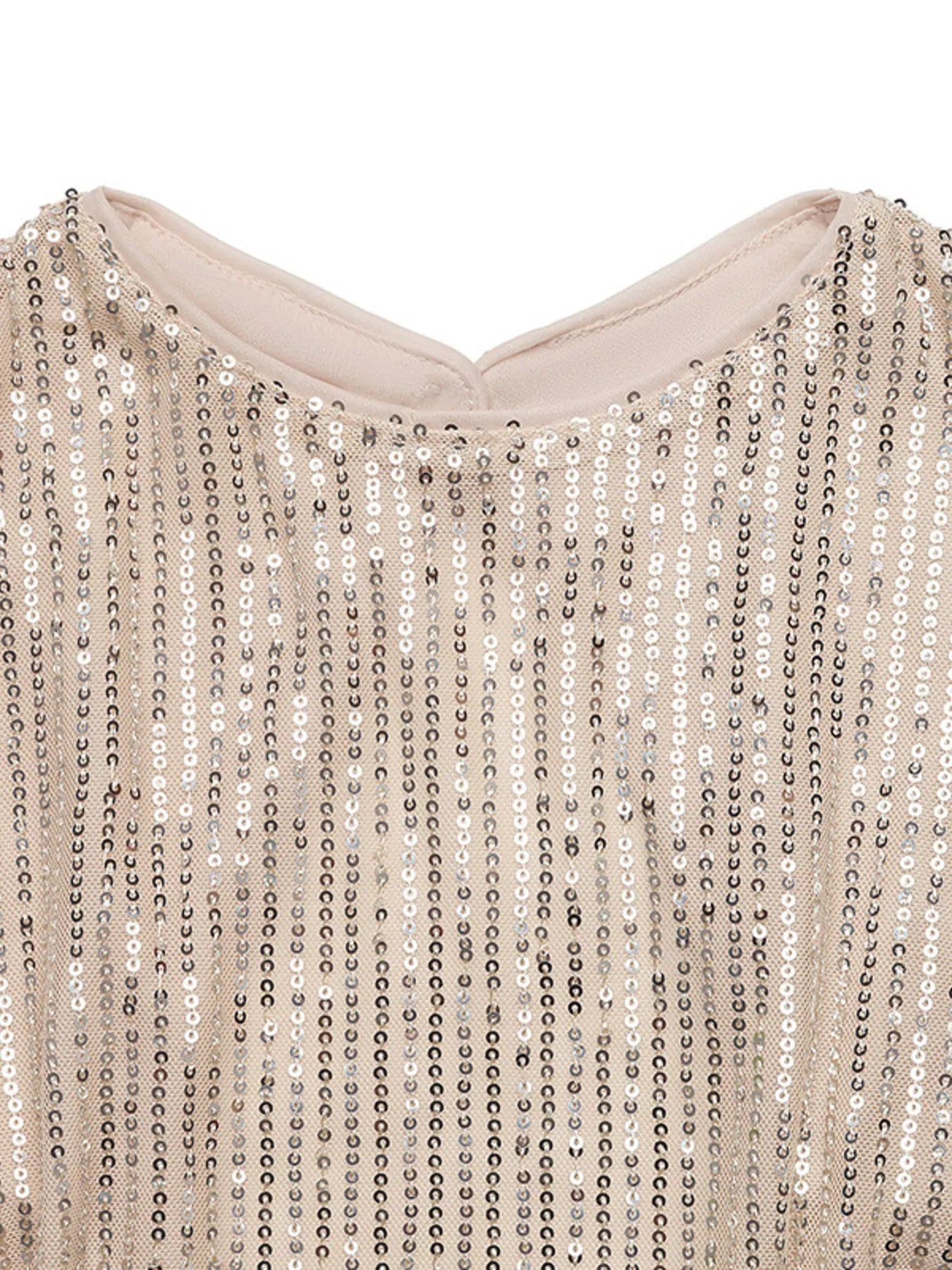 Sequin Cutout Back Long Sleeve Blouse OutfitFlow
