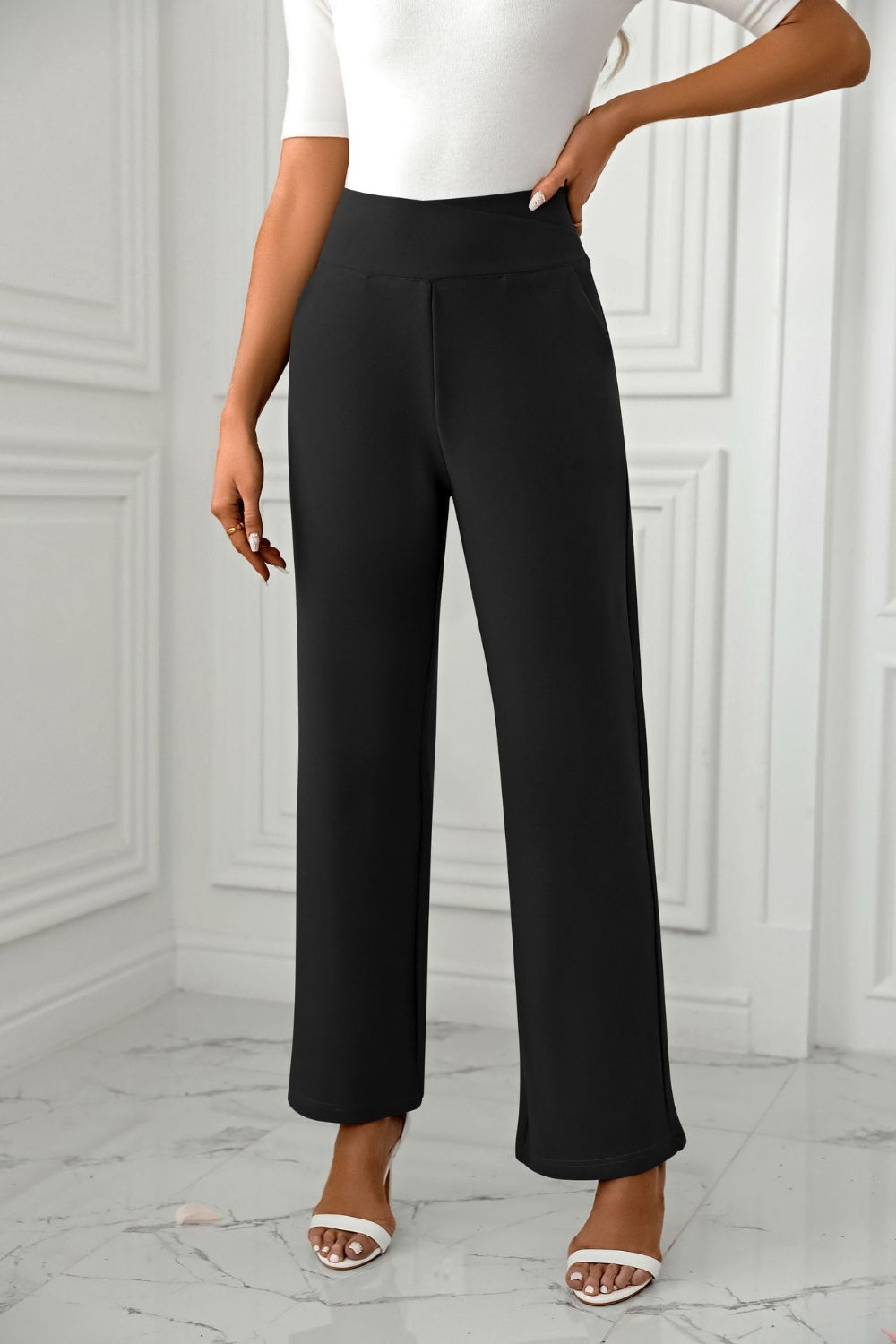 Outfit Flow - High Waist Straight Leg Pants