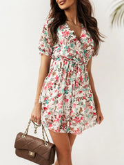 Floral Layered Mini Dress with Ruffle Hem OutfitFlow