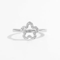 925 Sterling Silver Inlaid Zircon Ring Silver OutfitFlow