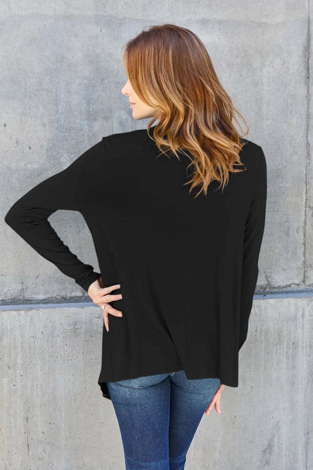 Basic Bae Full Size Open Front Long Sleeve Cardigan OutfitFlow