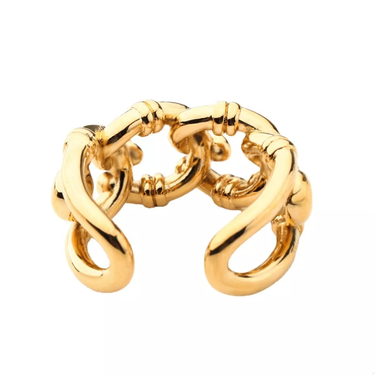 18K Gold-Plated Chain Link Open Ring OutfitFlow