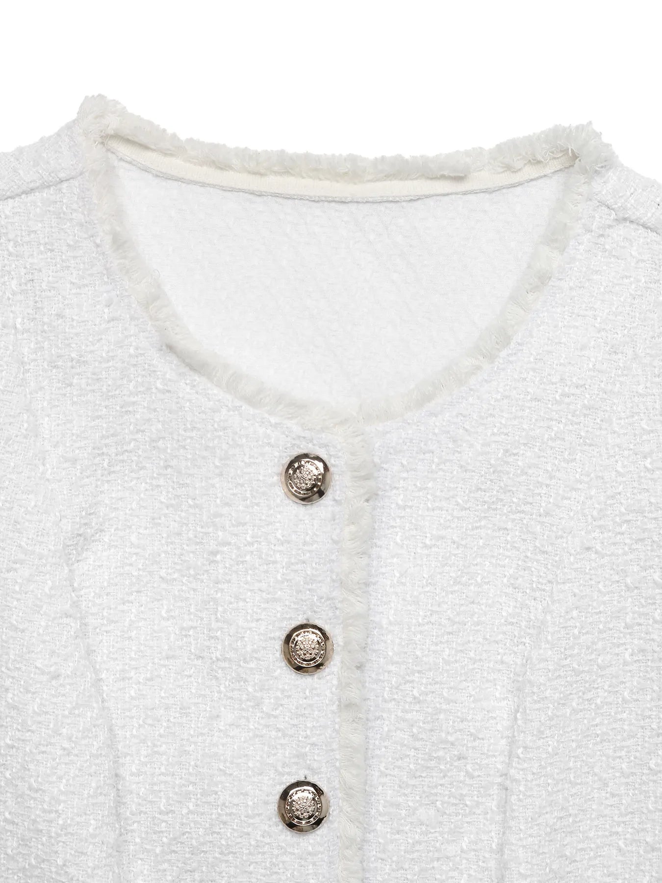 Textured Button-Front Vest with Raw Edge OutfitFlow