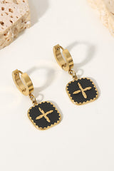 Plus Sign Square Shape Drop Earrings OutfitFlow