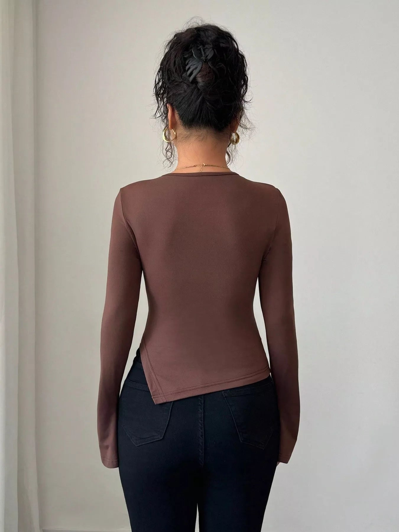 Cutout Long Sleeve T-Shirt OutfitFlow