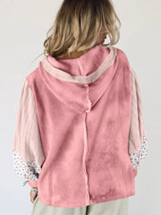 Floral Patch V-Neck Sweatshirt OutfitFlow