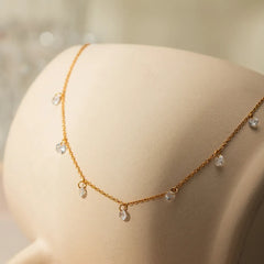 Stainless Steel Rhinestone Pendant Necklace OutfitFlow