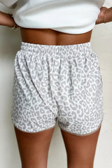 Leopard Print Drawstring Casual Shorts OutfitFlow