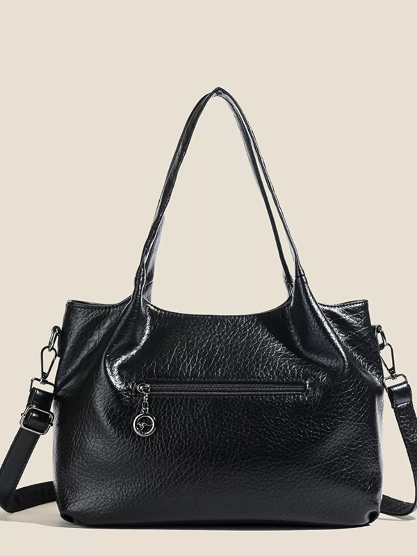 PU Leather Adjustable Strap Handbag OutfitFlow
