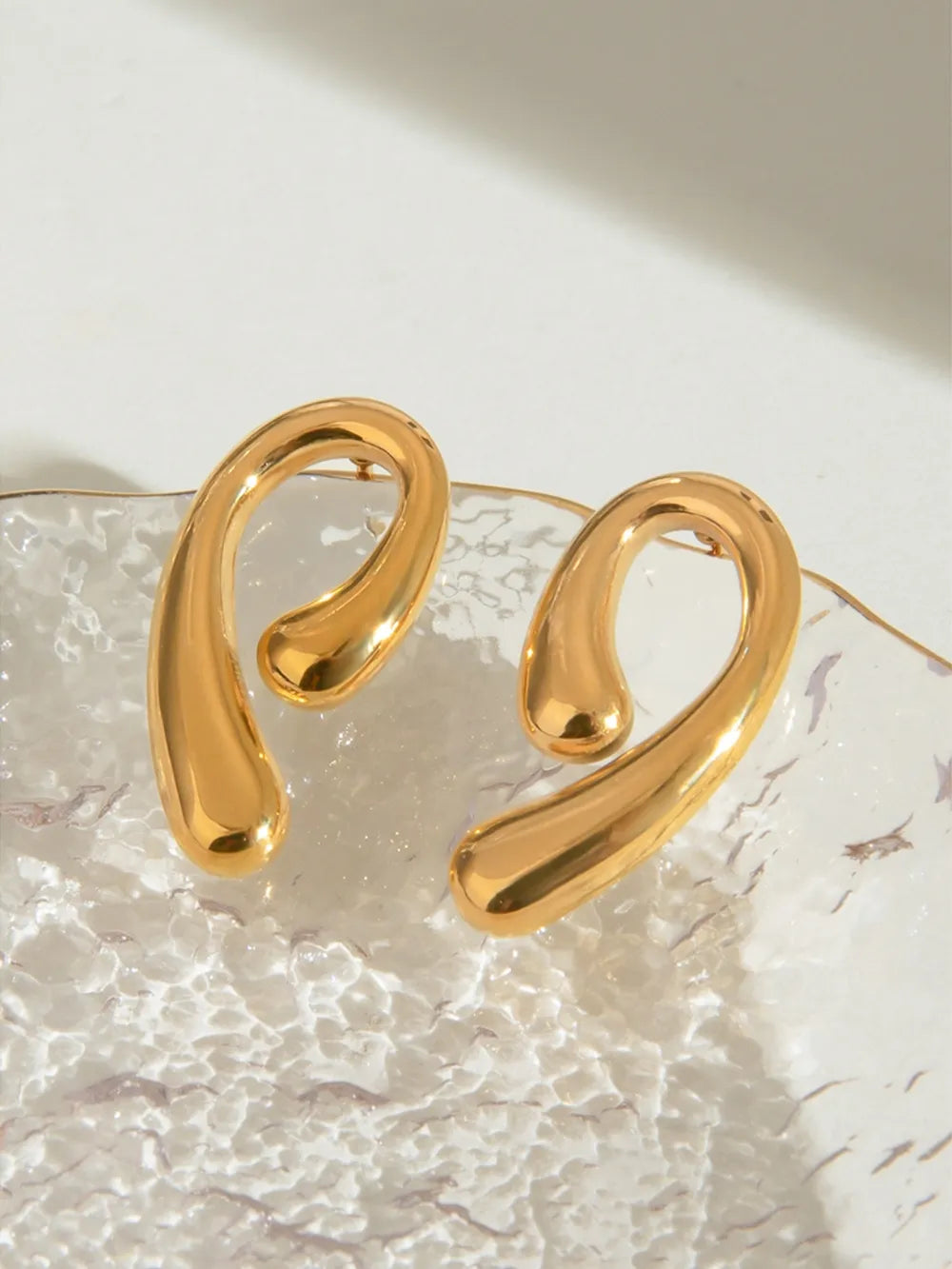 18K Gold-Plated Stainless Steel Geometric Shape Earrings OutfitFlow