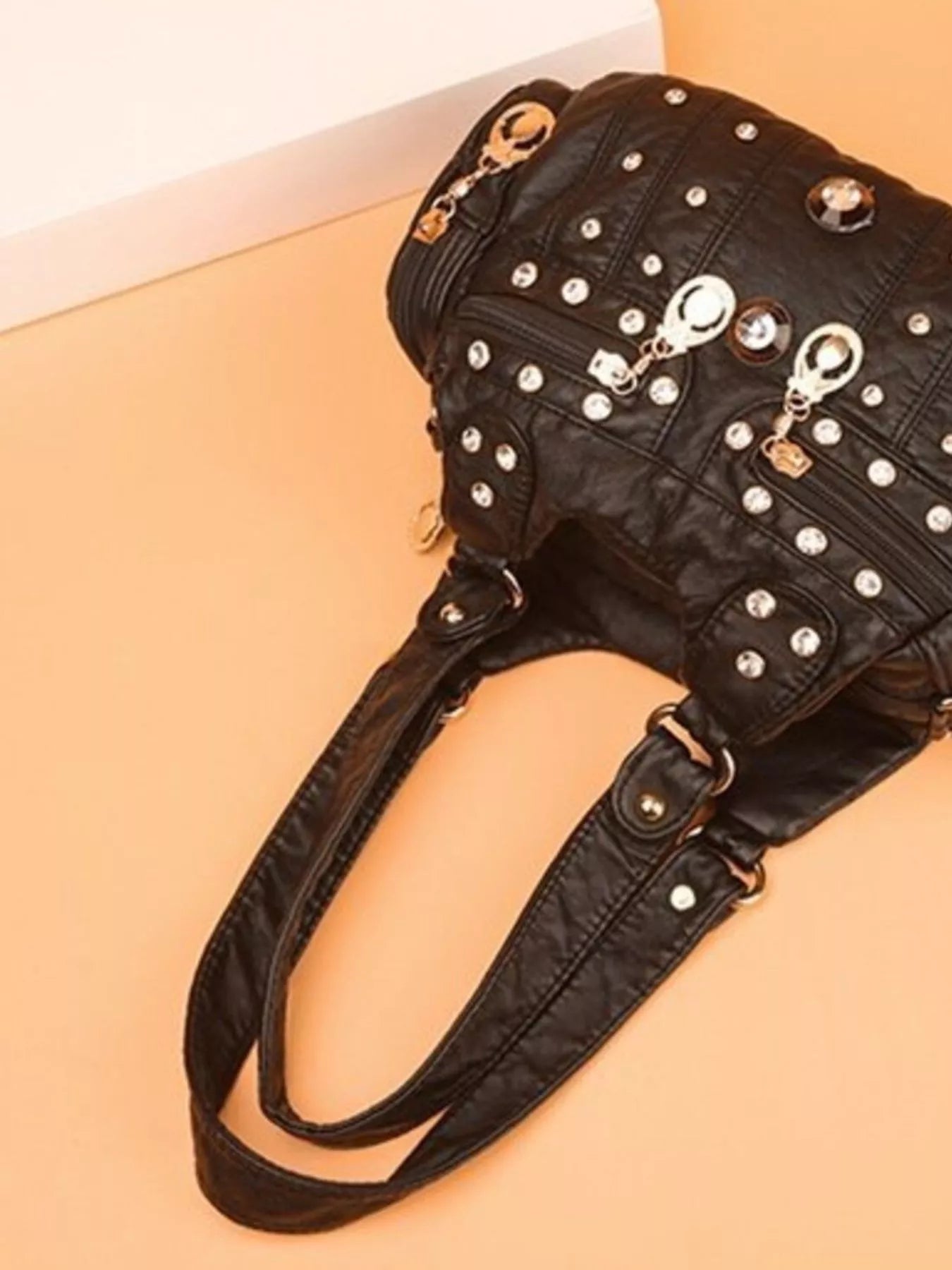 Rivet Decor Multifunctional Crossbody Bag OutfitFlow