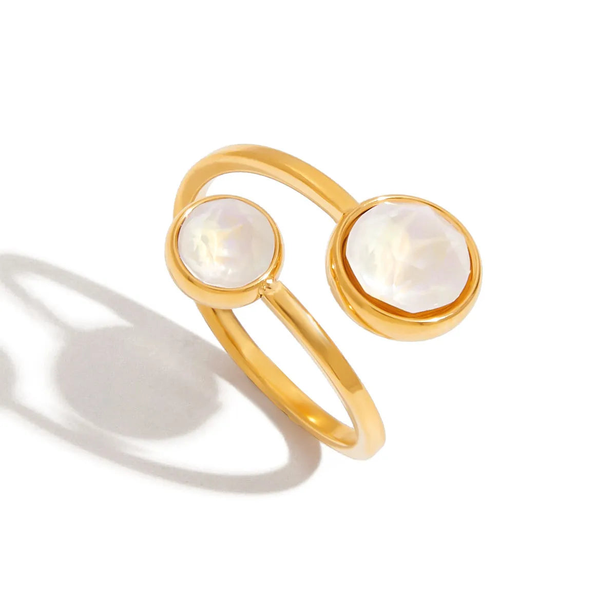 18K Gold-Plated Inlaid Zircon Open Ring OutfitFlow